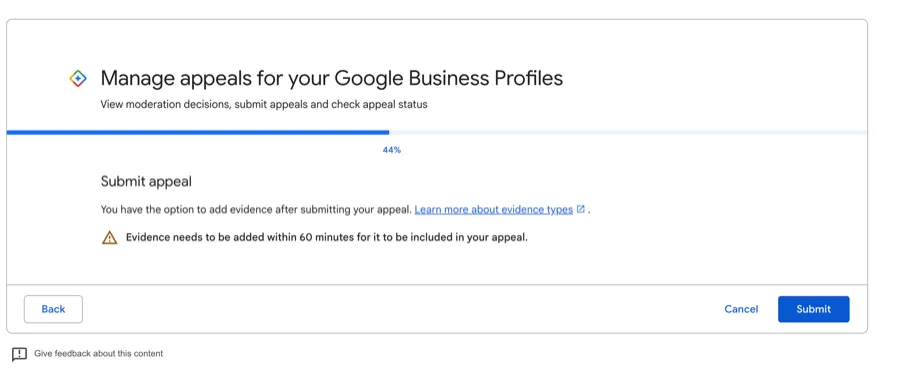 manage appeals from the Google manager backend